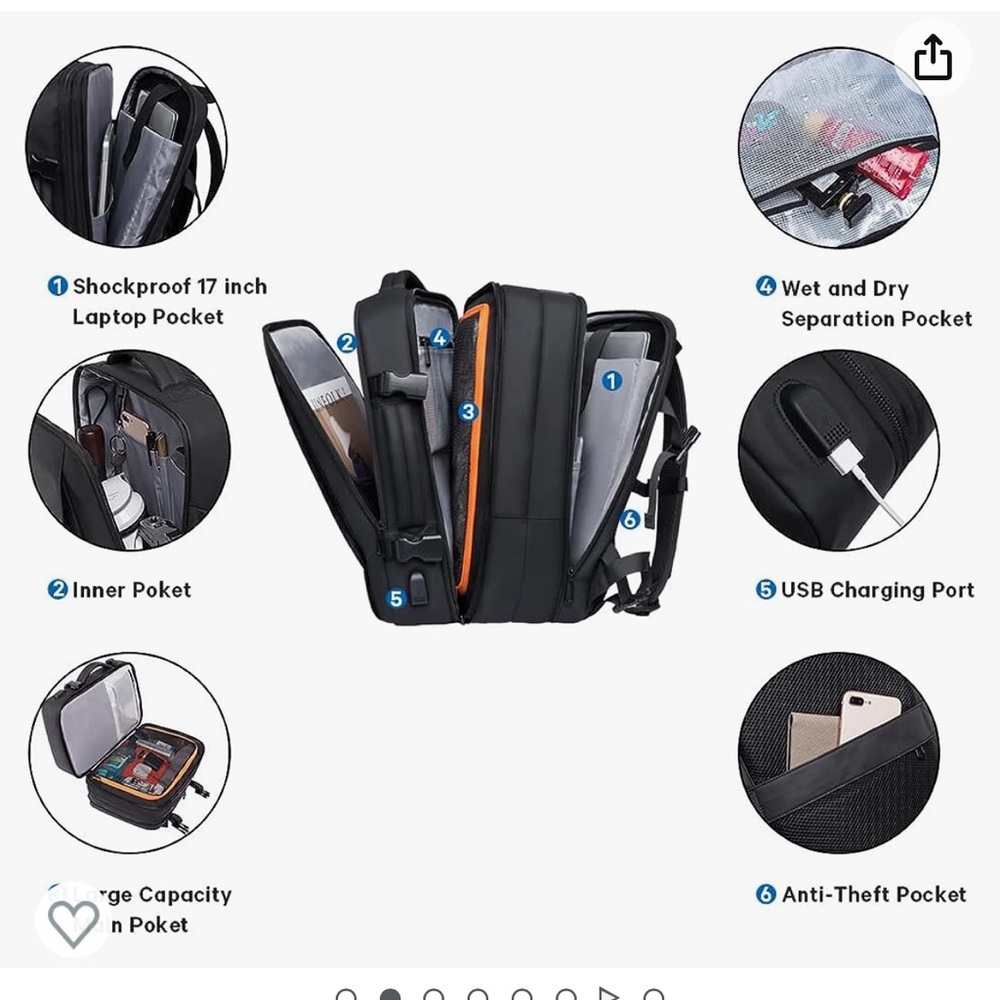 BANGE Travel Backpack - Picture 3 of 7